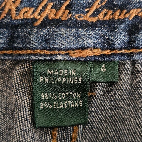 Lauren Jeans Co. Ralph Lauren Womens Straight Leg Dark Wash Denim Jeans Size 4 - Picture 4 of 14